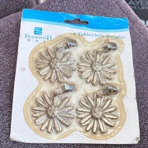 Tablecloth Weights - Silver Floral Design